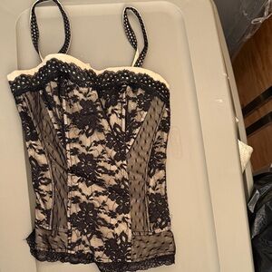 Black Lace Corset Top TRIPP XS Rare